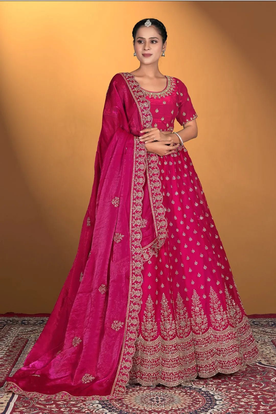 Pink Fendy Fabric Lehenga Choli For Women - Gajiwala