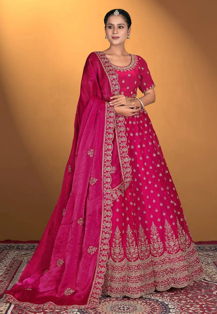 Pink Fendy Fabric Lehenga Choli For Women - Gajiwala