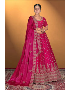 Pink Fendy Fabric Lehenga Choli For Women - Gajiwala