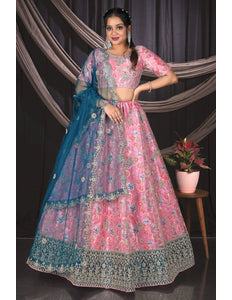 Pink Party Wear Lehenga Choli For Women - Gajiwala
