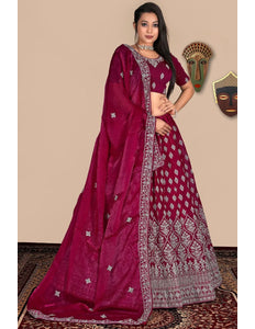 Pink Traditional Fendy Silk Lehenga Choli - Gajiwala