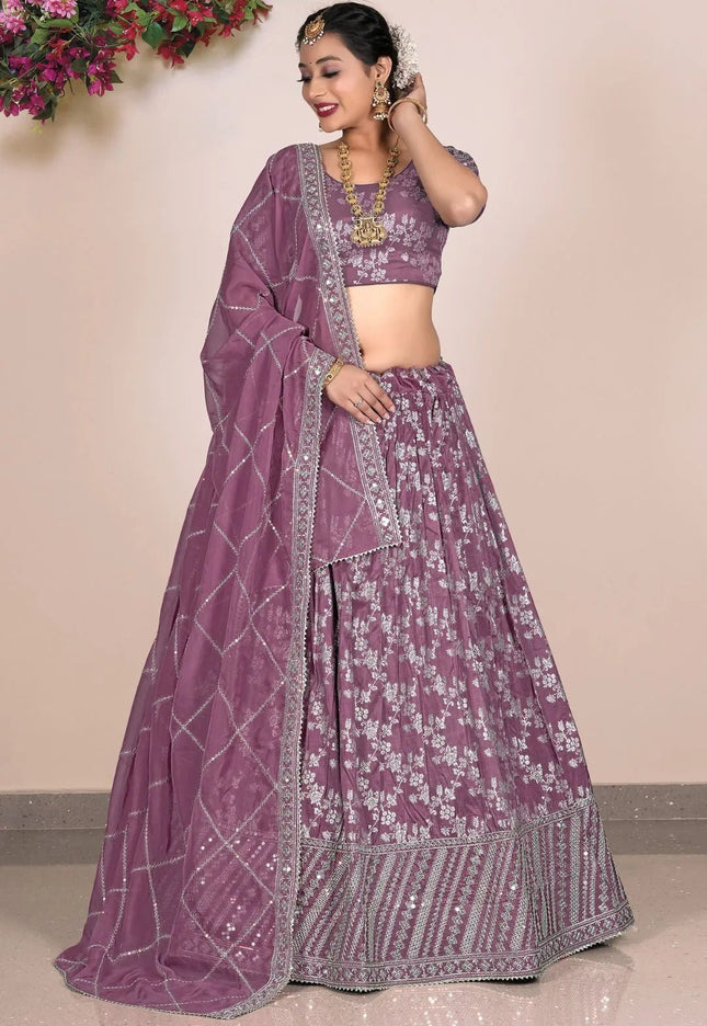 Pink Viscose Fabric Half Saree For Women - Gajiwala