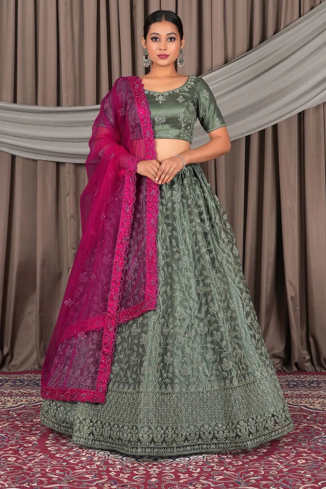 Pista Beautiful Net Lehenga Design For Weddings - Gajiwala