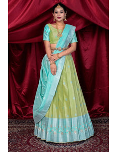 Pista Silk Fabric Lehenga Choli For Women - Gajiwala