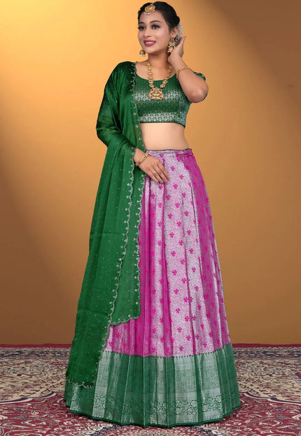 Purple Banarasi Silk Latest Lehenga Choli With Zari Work - Gajiwala