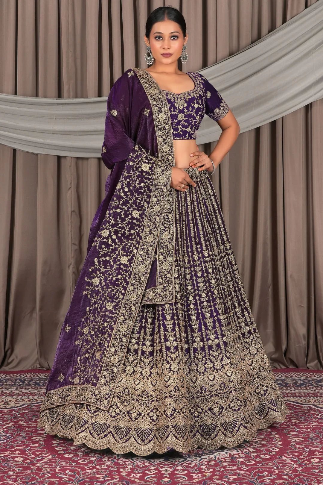 Purple Latest Fendy Silk Lehenga Choli Design - Gajiwala
