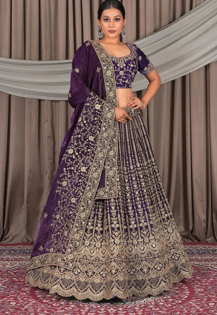 Purple Latest Fendy Silk Lehenga Choli Design - Gajiwala