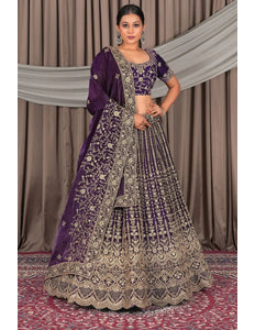 Purple Latest Fendy Silk Lehenga Choli Design - Gajiwala