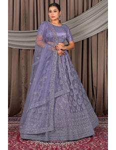 Purple Latest Net Lehenga Choli For Women - Gajiwala
