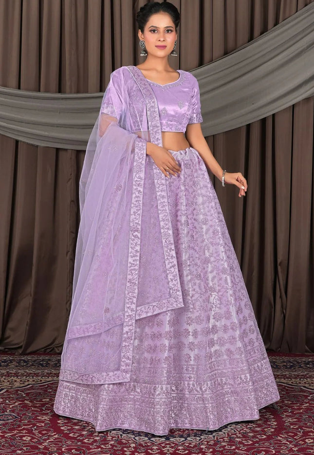 Purple Party wear Heavy designer Net Lehenga Choli - Gajiwala