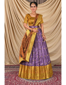 Purple Tissue Silk Pattu Lehenga Choli For Women - Gajiwala