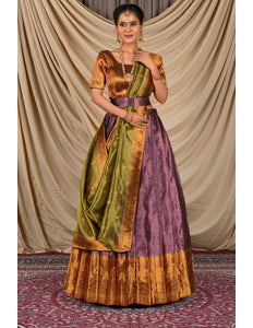 Purple Tissue Silk Pattu Lehenga Choli For Women - Gajiwala