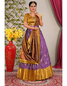 Purple Tissue Silk Traditional Lehenga Choli for Women - Gajiwala
