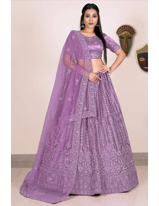 Purple Traditional Lehenga Choli For Weddings - Gajiwala