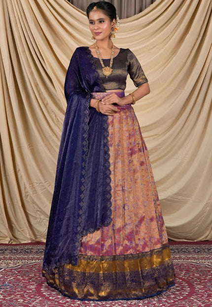 Purple Zari Tissue Silk Lehenga Choli For Women - Gajiwala
