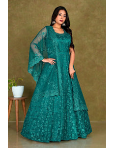 Rama Colour Party Wear Net Gown For Women - Gajiwala