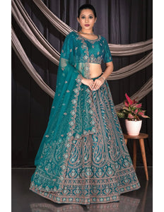 Rama Party wear Embroidered Lehenga Choli For Women - Gajiwala