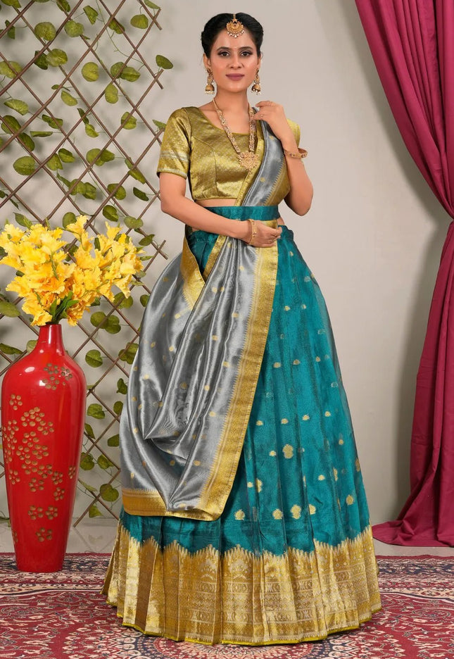 Rama Tissue Silk Traditional Lehenga Choli for Women - Gajiwala
