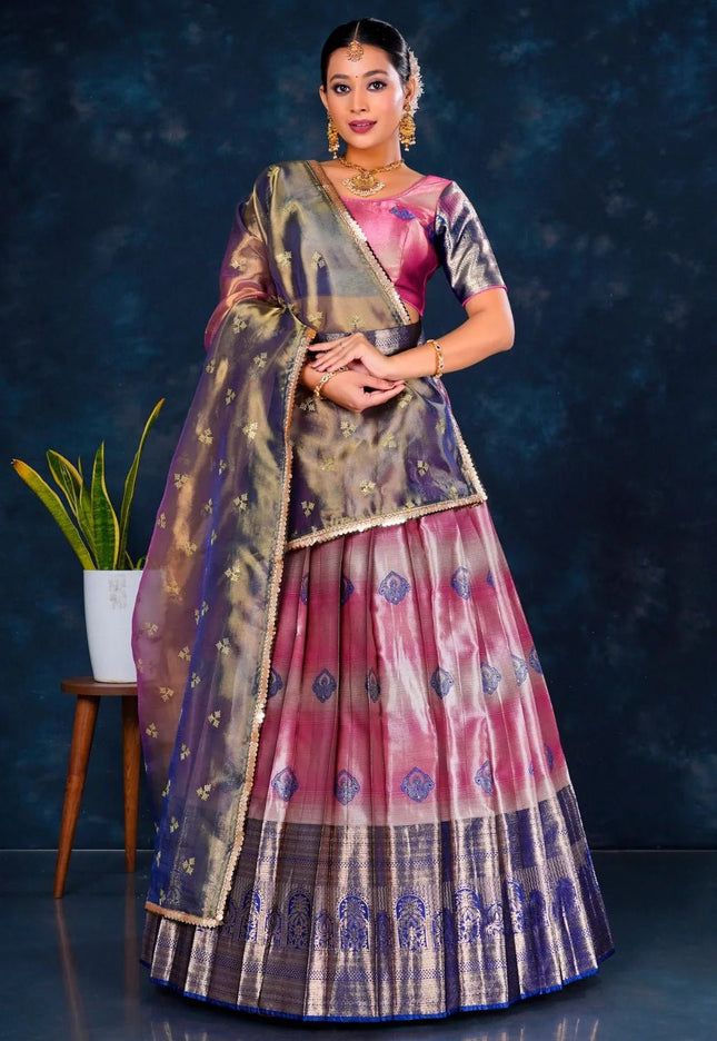 Rani Banarasi Designer Half Saree For Women - Gajiwala