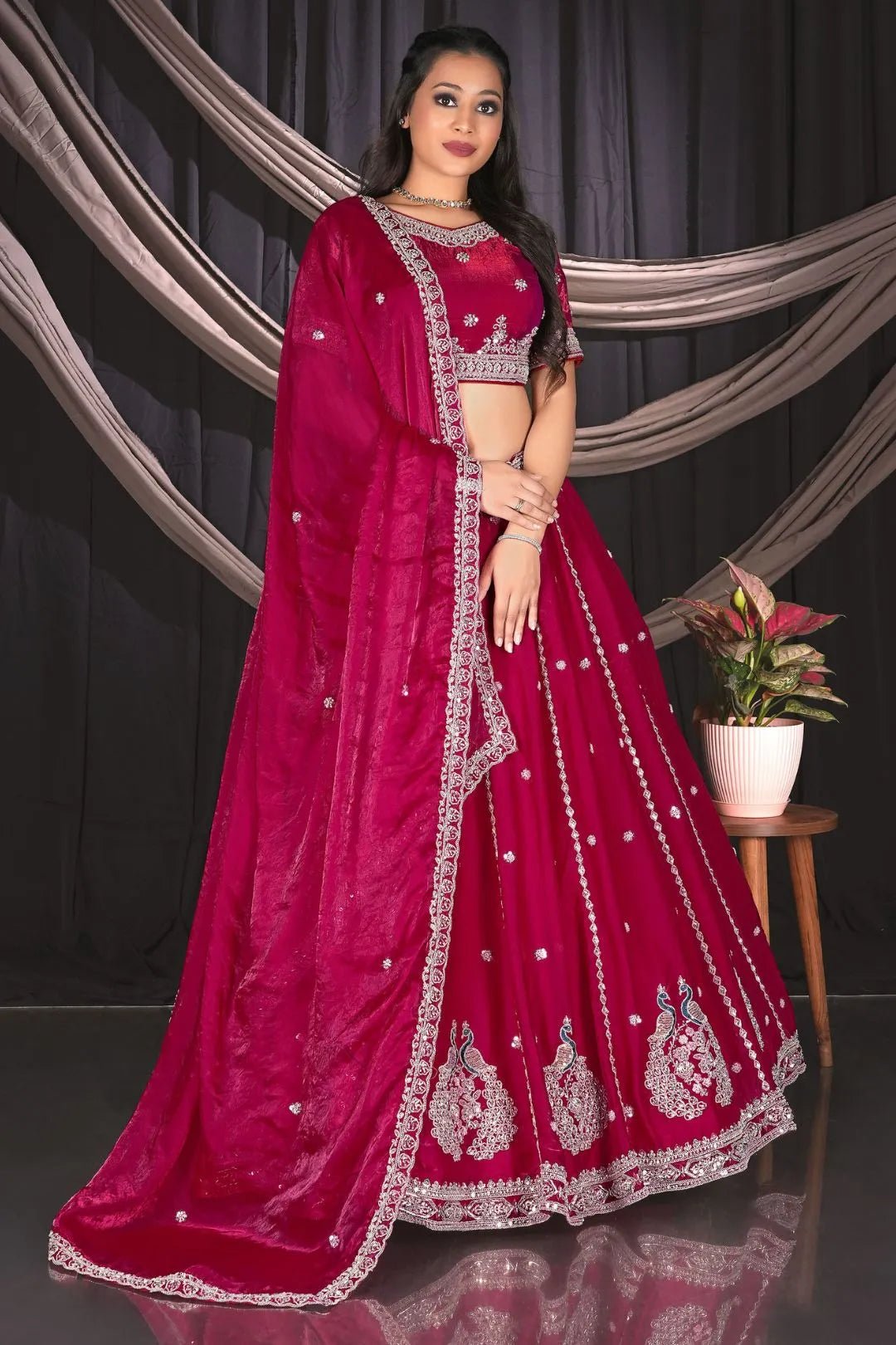 Rani Banarasi Lehenga Choli For Wedding Function - Gajiwala