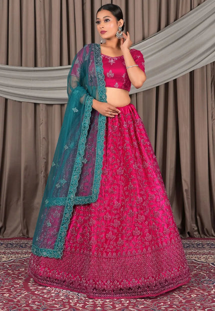Rani Beautiful Net Lehenga Design For Weddings - Gajiwala