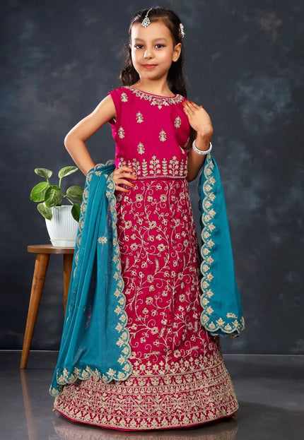 Rani Colour Kids Readymade Lehenga For Girls - Gajiwala