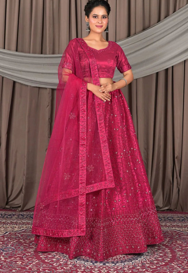 Rani Designer Net Lehenga Choli For Weddings - Gajiwala