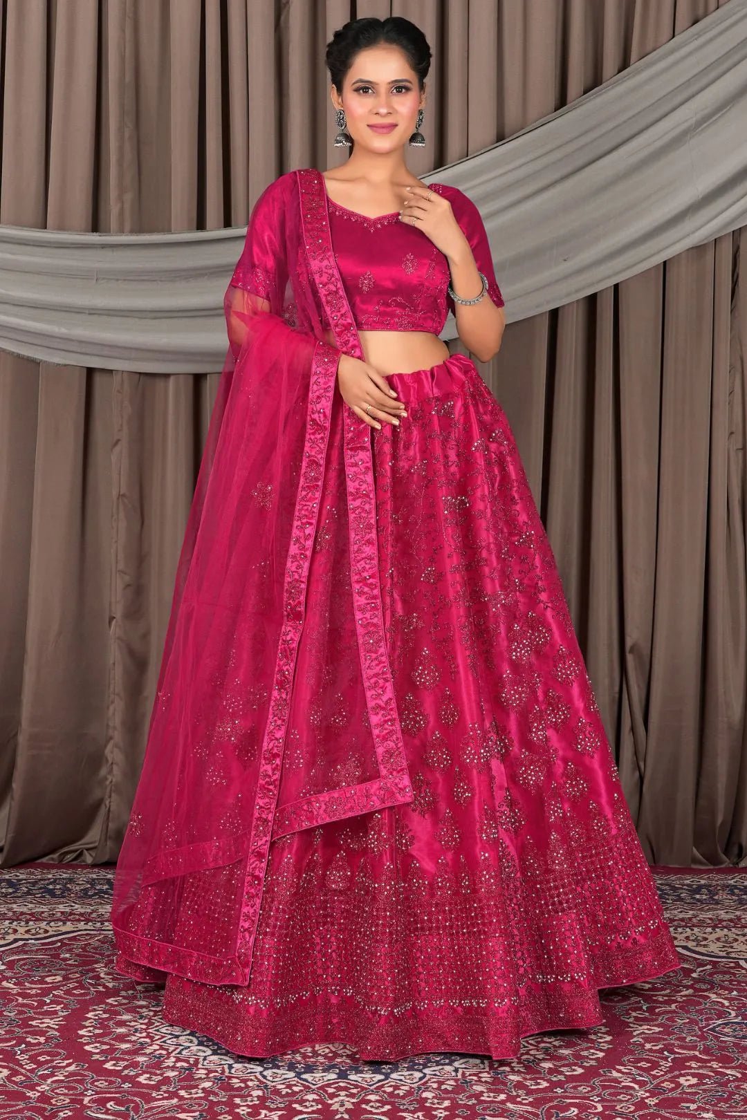 Rani Designer Net Lehenga Choli For Women - Gajiwala