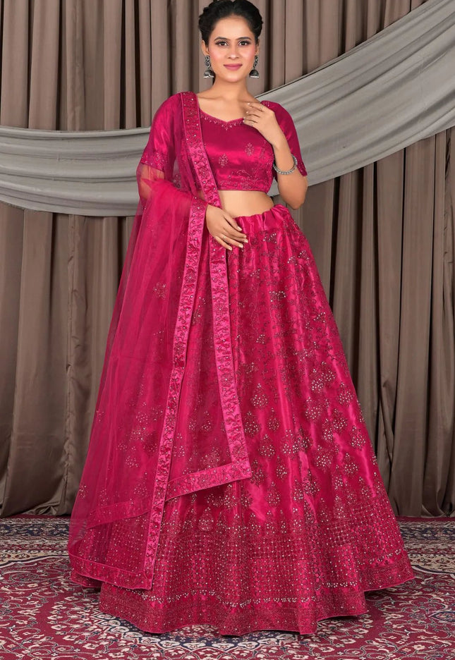 Rani Designer Net Lehenga Choli For Women - Gajiwala