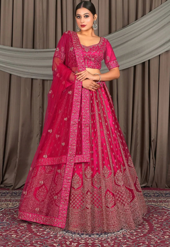 Rani Designer Net Lehenga Choli For Women - Gajiwala