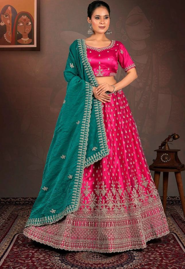 Rani Designer Net Lehenga With Heavy Work - Gajiwala