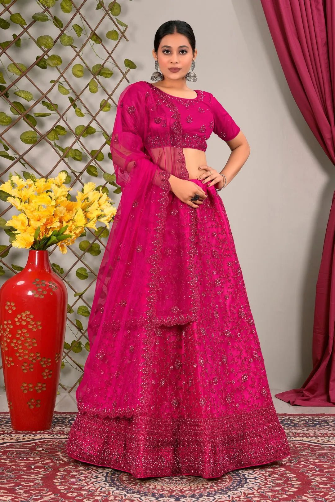 Rani Latest Net Lehenga Choli Set Wedding - Gajiwala
