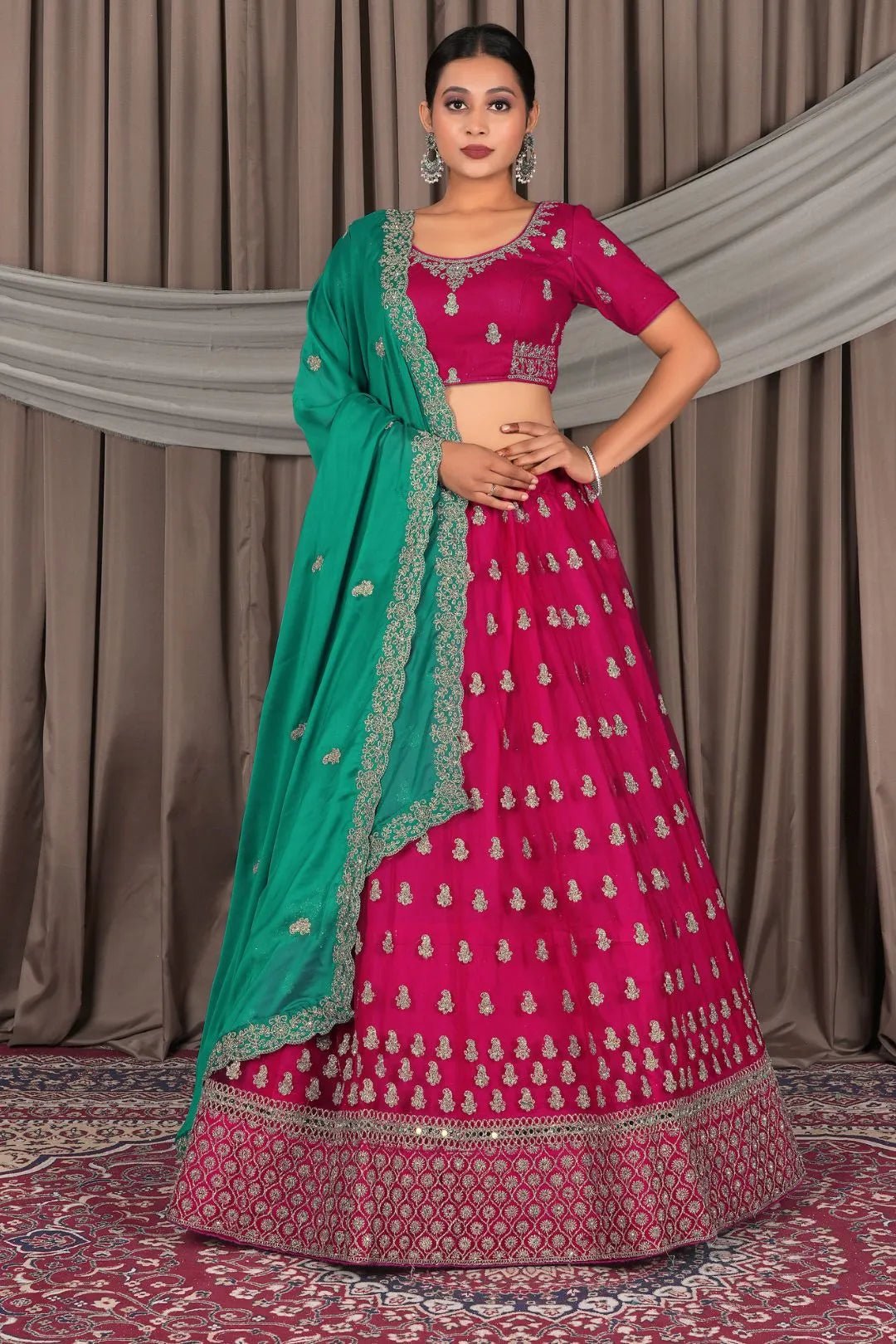 Rani Net Designer Lehenga Choli with Rangoli Dupatta - Gajiwala