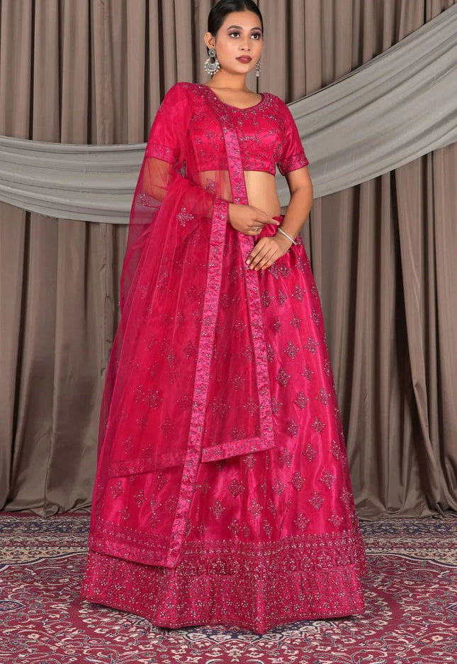 Rani Net Lehenga Designs For Wedding For Women - Gajiwala