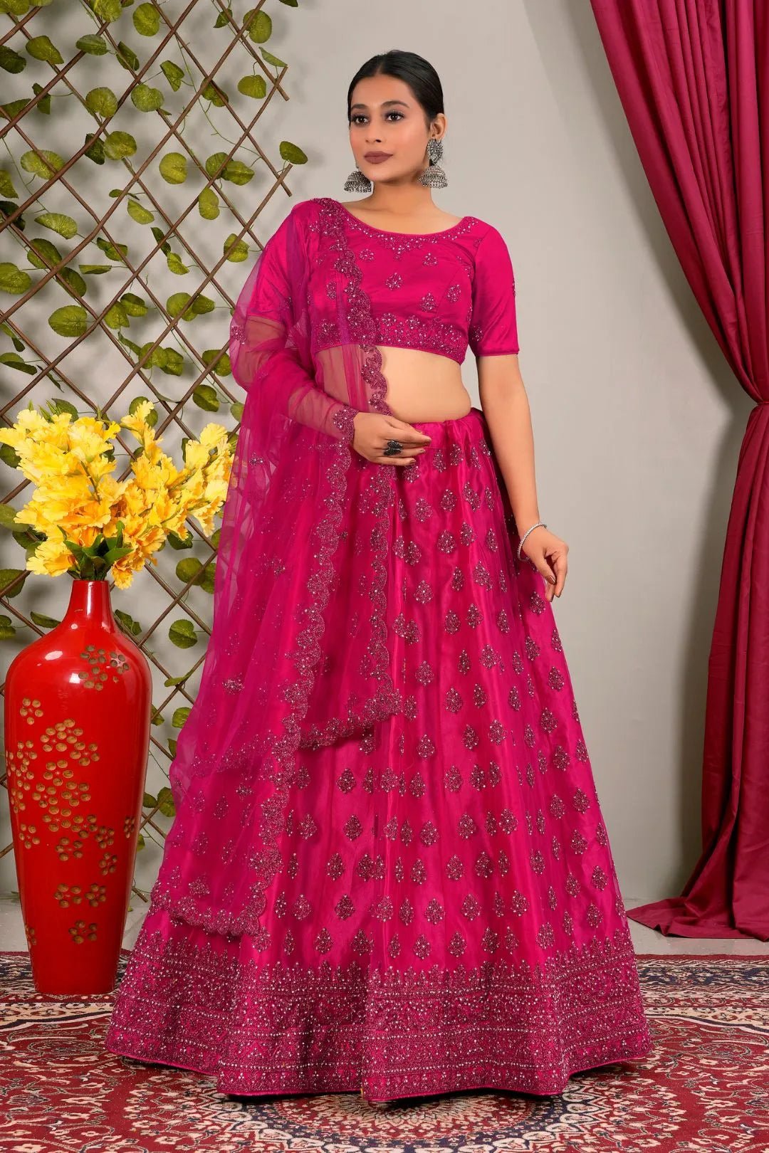 Rani Party Wear Net Lehenga Choli For Weddings - Gajiwala