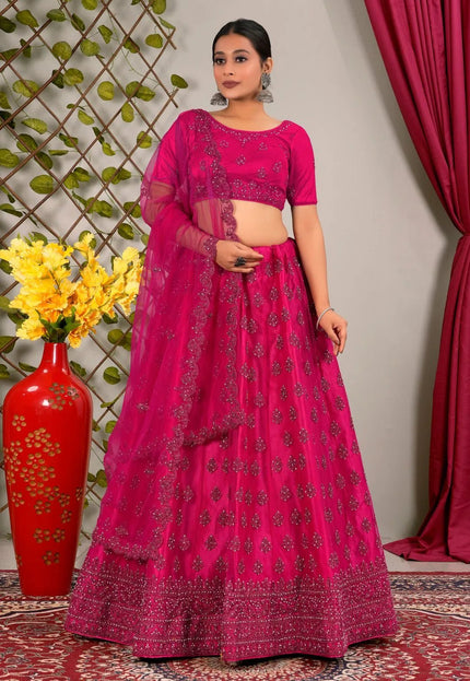 Rani Party Wear Net Lehenga Choli For Weddings - Gajiwala