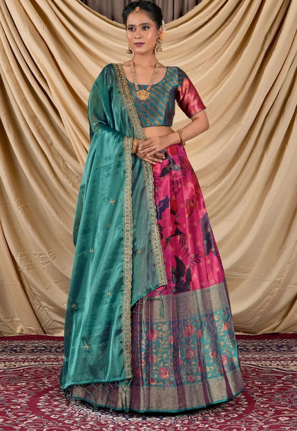 Rani Tissue With Digital Print Lehenga Choli For Women - Gajiwala
