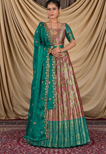 Rani Zari Silk Pattu Lehenga Choli With Zari Woven - Gajiwala