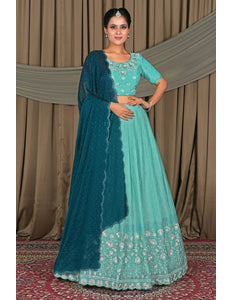 Sea Green Elegance Latest Fendy Lehenga Choli for Party Wear - Gajiwala