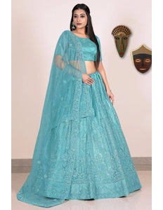 Sea Green Traditional Lehenga Choli For Weddings - Gajiwala