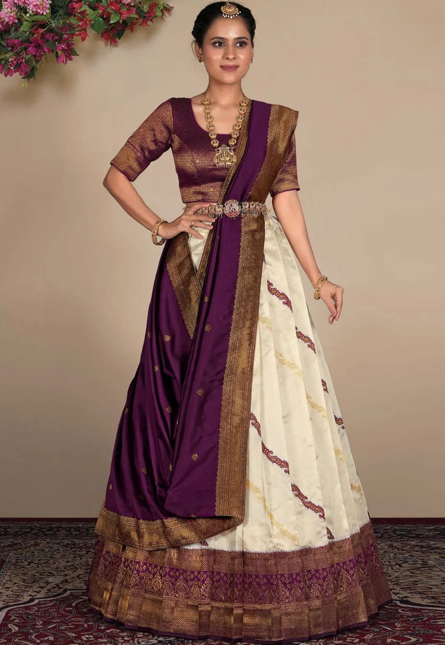 Tussar Banarasi Silk Zari Woven Lehenga For Women - Gajiwala