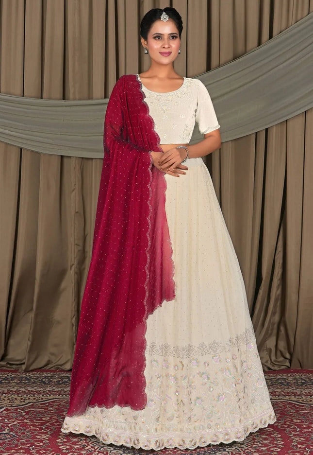 White Elegance Latest Fendy Lehenga Choli for Party Wear - Gajiwala