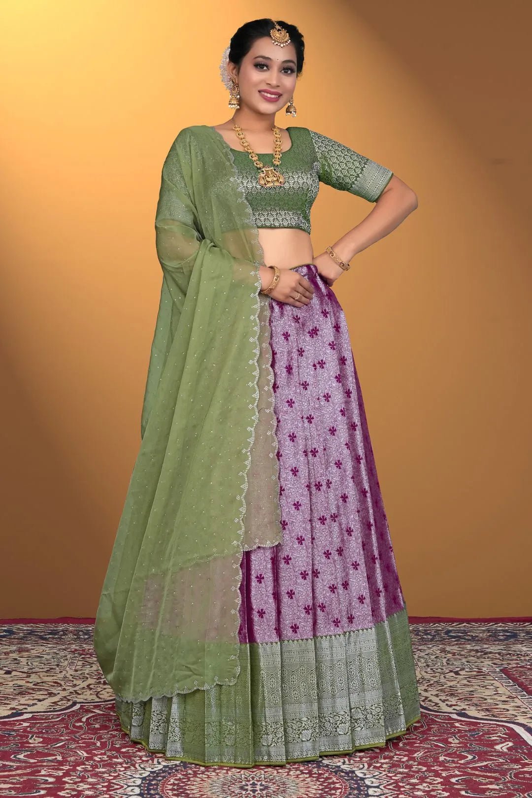 Wine Banarasi Silk Latest Lehenga Choli With Zari Work - Gajiwala