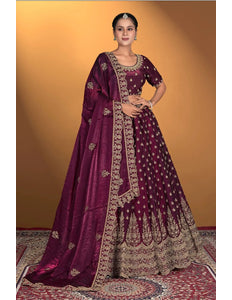 Wine Fendy Fabric Lehenga Choli For Women - Gajiwala