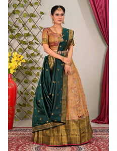 Yellow Banarasi Silk Lehenga Choli With Zari Woven - Gajiwala