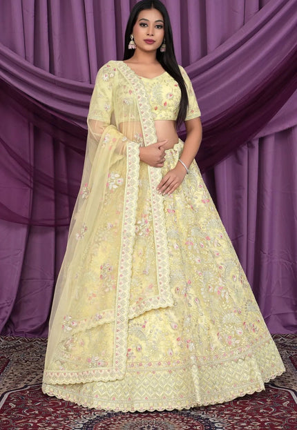 Yellow Latest Heavy Net Lehenga Choli For Women - Gajiwala