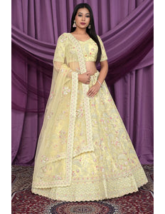 Yellow Latest Heavy Net Lehenga Choli For Women - Gajiwala