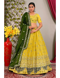 Yellow Party Wear Viscose Lehenga Choli For Girls - Gajiwala